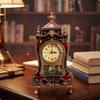 Настольные часы с маятником Золотистая отделка Аналоговые Настольные Бесшумные для Камина