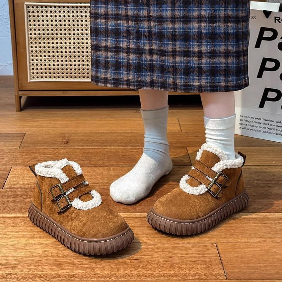 Snow Boots Women's New Winter Velvet Thickened Warm Fur Integrated Thick-soled Fluffy Cotton Shoes