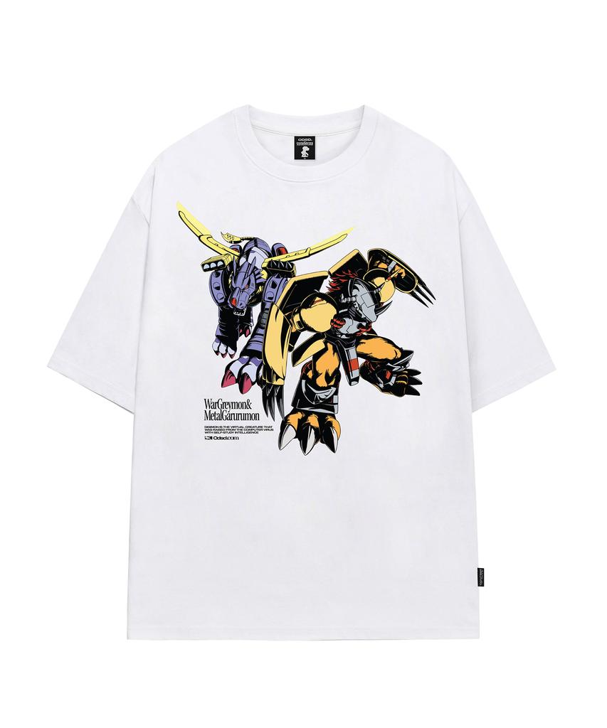 ODDSTUDIO [Digimon Adventure] Wargreymon & Metalgarurumon Overfit T-Shirt - 2 Colors