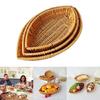 Тарелка для хранения закусок Удобное блюдо для хлеба Имитация ротанга Листообразный фруктовый поднос для повседневного использования Кухонные органайзеры