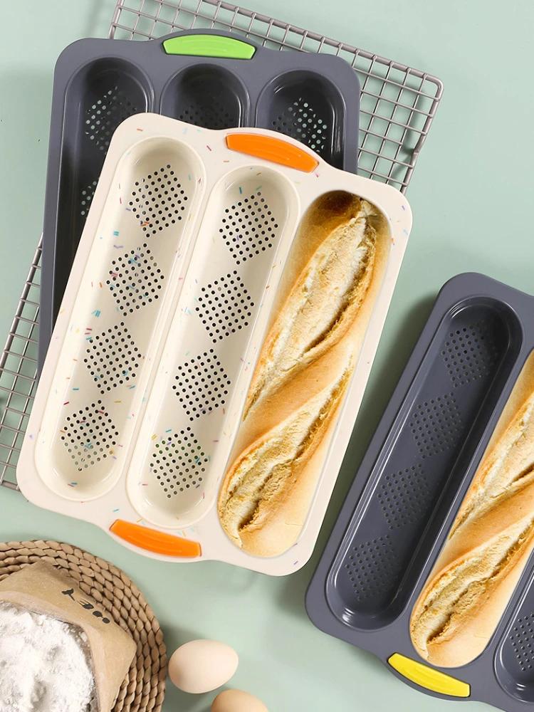 Baguette Pan Baguette Baking Tools French Bread Baking Mold Muffin Bakeware Non Stick Silicone Bread Molds for Dishwasher Safe