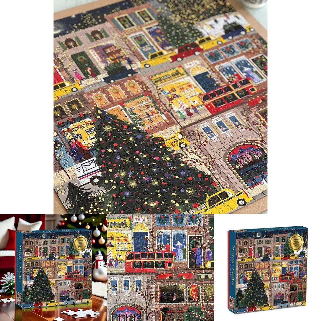 Зимняя рождественская уличная сцена Пазл-игрушка для взрослых и снятия стресса