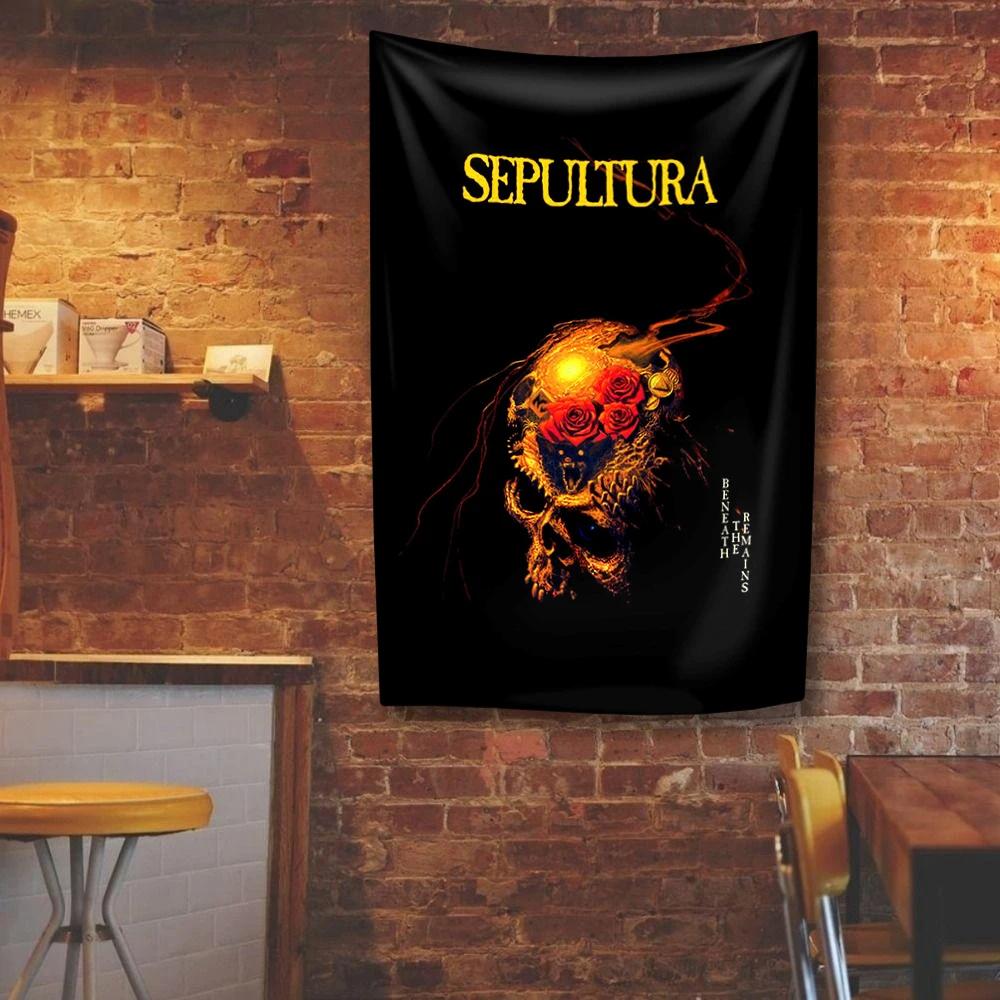 Бразильская группа Death Metal Гобелен Sepulturas Рок-музыка Флаг Домашний Декор Спальня Общежитие Фон Ткань Концертный Баннер Подарок Фанатам