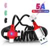 3 в 1 5A пружинный зарядный кабель USB Type C кабель для быстрой зарядки пружинный кабель для iPhone 11 12 13 Micro USB кабель для Samsung Xiaomi Huawei Data Wire