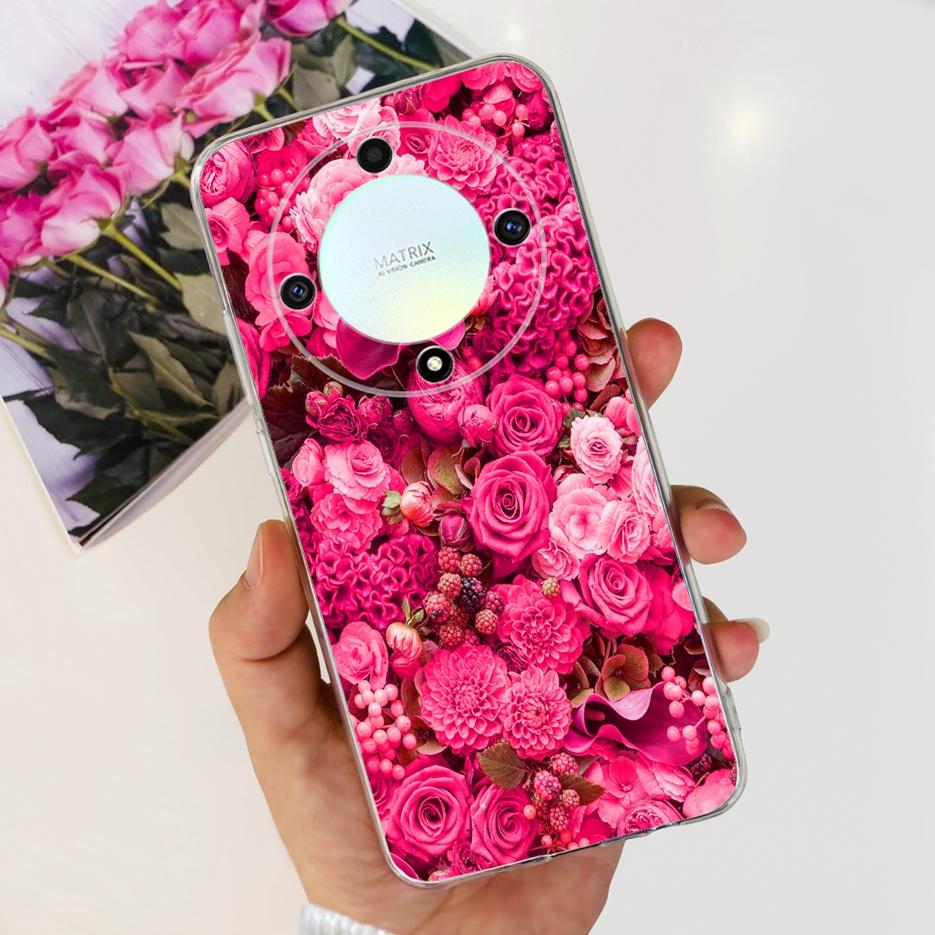 For Honor X9b 5G Case ALI-NX1 Cute Cat Butterfly Painted Cover Soft Silicone Phone Cases For Honor X9b X 9b HonorX9b Soft Fundas