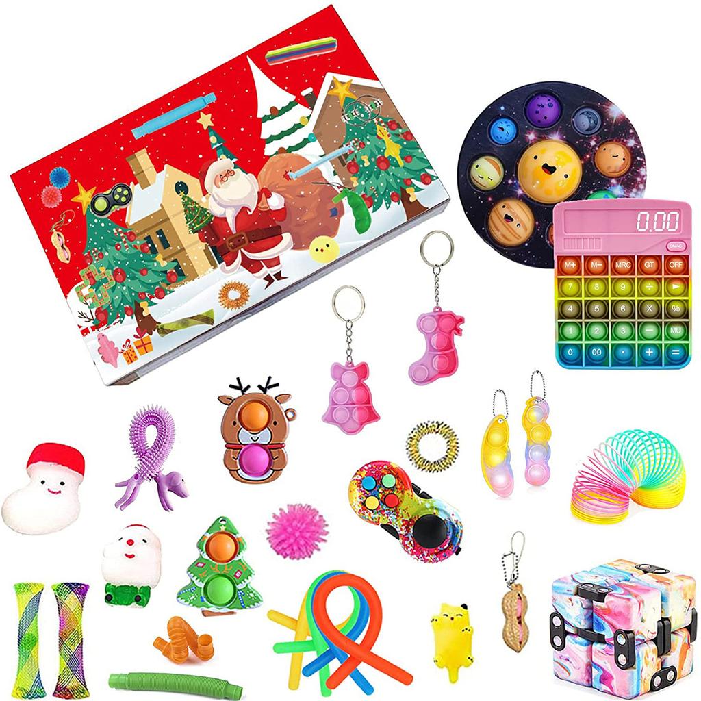 Рождественский календарь обратного отсчета до Рождества 2021 года, набор игрушек для дома, школы, вечеринки, игры для родителей и детей