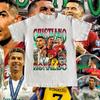 Men's Casual Wear Tee Portugal C Ronaldo CR7 Short Sleeved T-shirt Women Loose Large Size Tshirt Cotton No. 7 Riyadh Jersey Tops