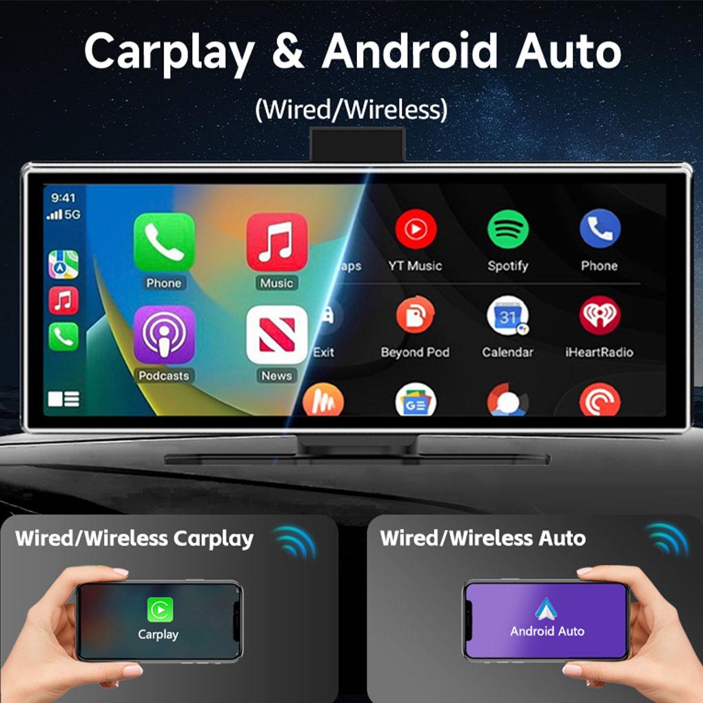 ABS 11.26 Inch 2.5D HD Screen Car DVR Video Recorder Dash Cam Rearview 11.26 Dash Cam Driving Vehicle Cam