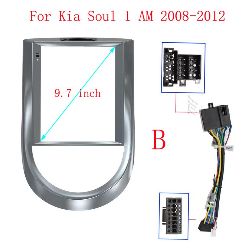 Для KIA SOUL 2008-2012 9,7-дюймовая 2DIN автомагнитола, лицевая панель, мультимедийная рамка в стиле Tesla, видеоплеер, панель навигации, DVD, отделка