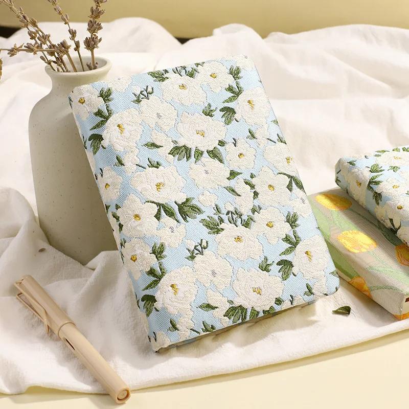 A6 Тканевый рельефный трехмерный блокнот ручной работы B6 Свежий литературный дневник Изысканный японский блокнот ручной работы в стиле ретро