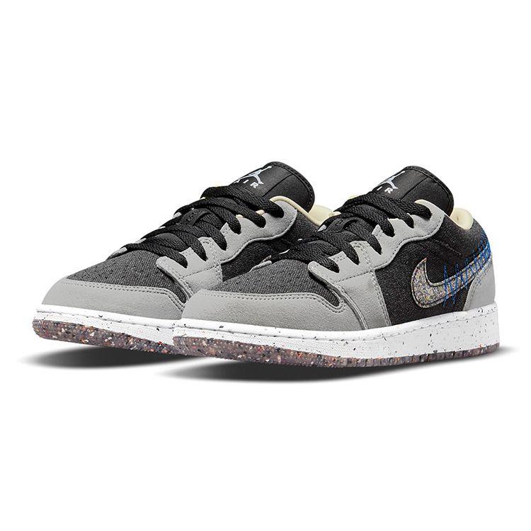 Air Jordan 1 Low SE GS Crater Kids Sneakers Grey Light-Smoke-Grey Black DM4690-001