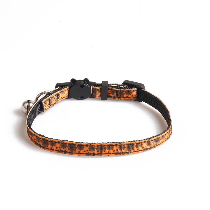 1Pcs New Cat Collar Bell Bow Halloween Web Series Neck Collar Cute Christmas Ghost Spider Skull Pumpkin Cat Dog Collar