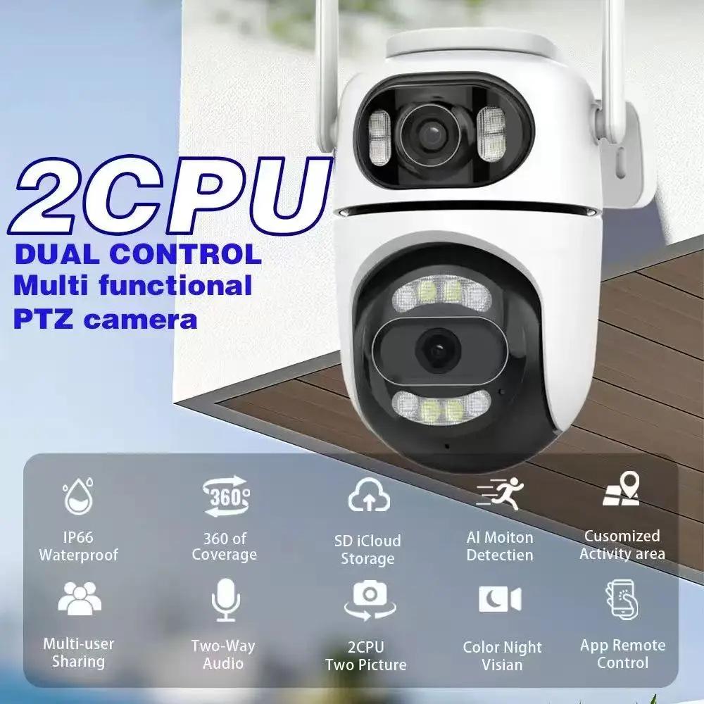 ICSee Двухобъективная HD WiFi Умная Камера, 360° Полноцветное Ночное Видение, Система Безопасности