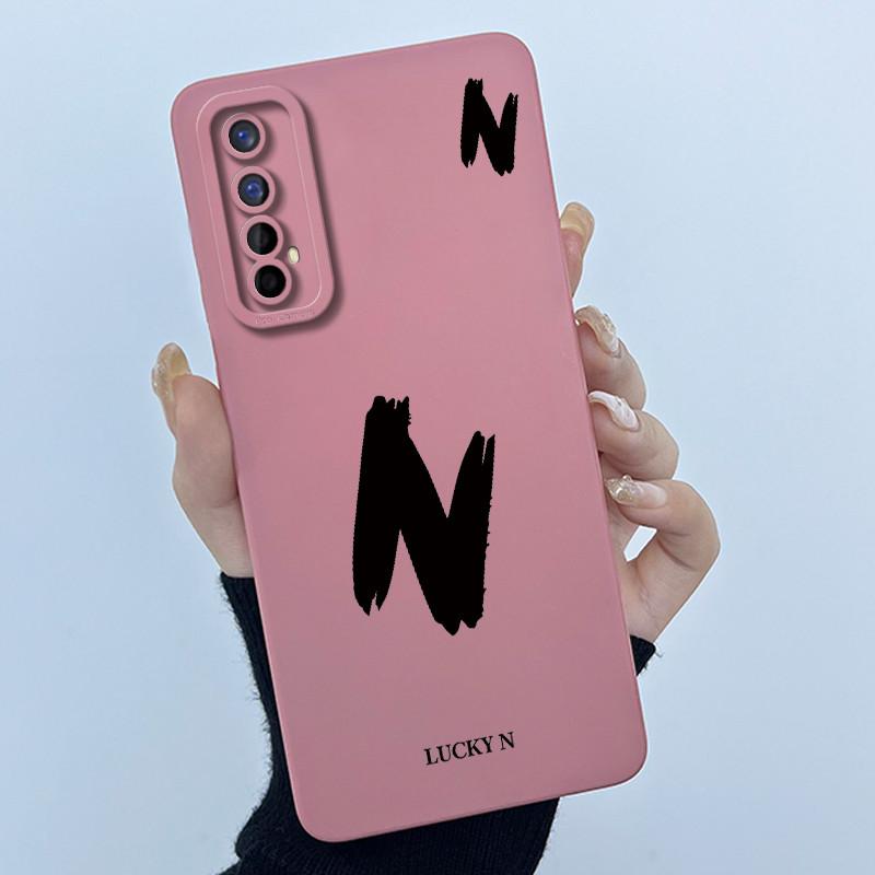 Для Realme 7 RMX2155 7 Pro RMX2170 Чехол Счастливой Начальной Буквой Мягкий Силиконовый Матовый Чехол для Телефона для Realme7 RMX2151 корпус