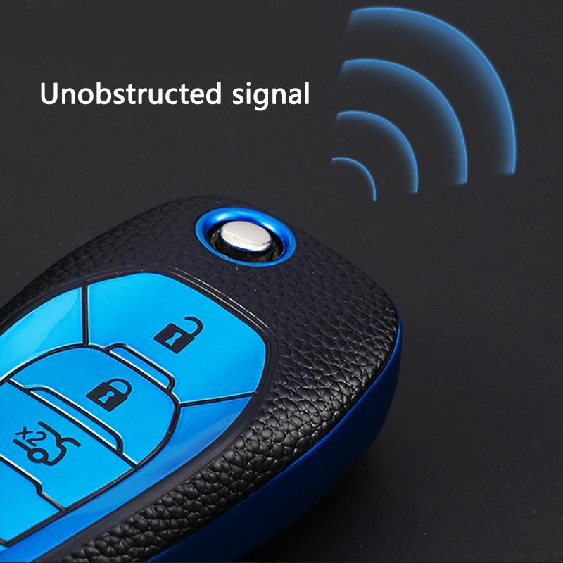 Откидной брелок с дистанционным управлением из ТПУ кожи с 3 кнопками, чехол для ключей для Chevrolet Cruze Aveo Malibu Onyx LTZ 2014-2018, держатель для ключей