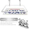 2PCS License Plate Frames, 2 Holes Rust-Proof Metal Car Tag Holder with Washers Screws Chrome Caps, Heavy Duty Stainless Steel Polished Frame for
