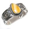Yellow Calcite Gemstone Handmade 925 Sterling Silver Cuff Bangle Adjustable V4j84