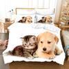 Lovely Animal Dogs Cats Pets Comfortable Duvet Quilt Cover Pillowcase Bedding Set Children Bedroom Decoration Home Textile