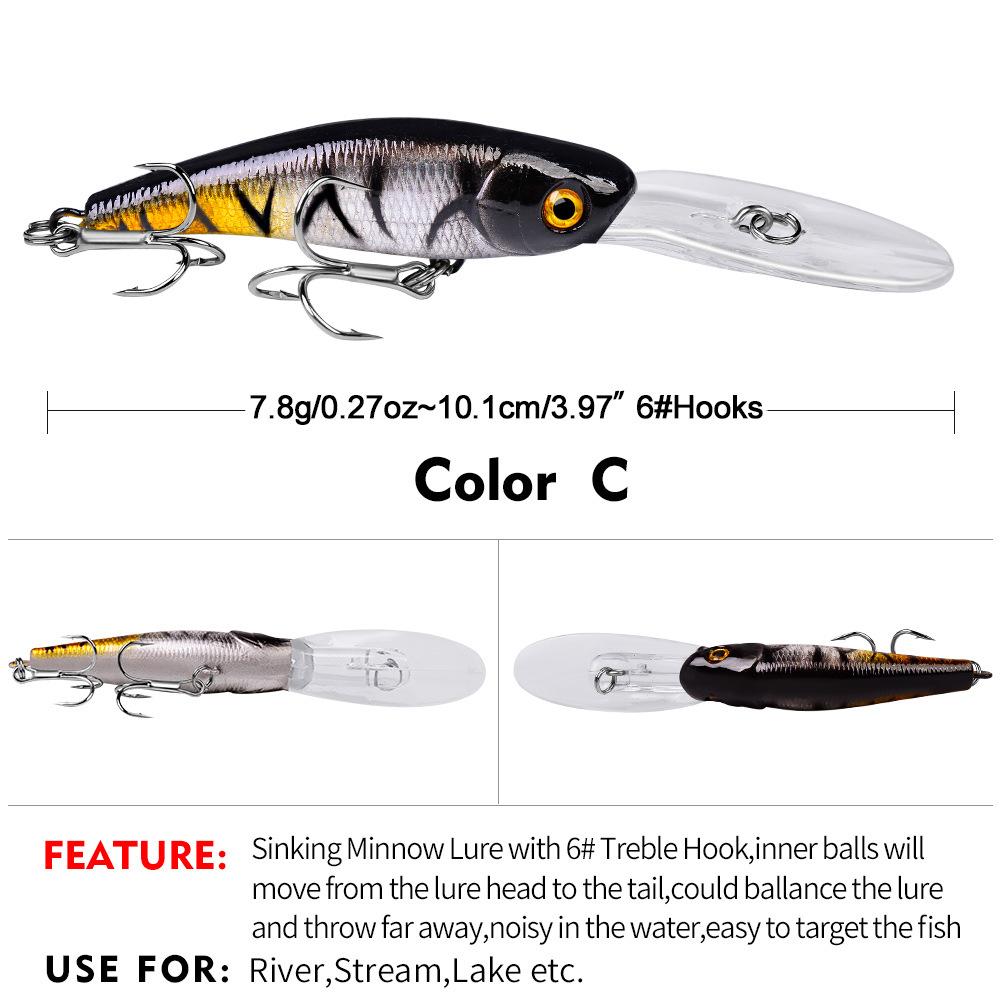 Погружная приманка Road Sub Bionic Bait 10,1 см 7,8 г Приманка Minnow Пластиковая приманка