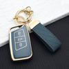 Чехол-брелок для ключа автомобиля для моделей VW Volkswagen Passat B8 Magotan Skoda Superb A7 Kodiaq Seat Золотая линия 3 кнопки Защитный чехол