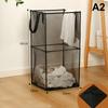 Корзина для белья Большая вместимость Квадратный складной мешок для белья Боковые ручки Мелкая сетка Грязная одежда Разное Сумка для хранения игрушек