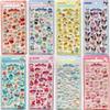 Kawaii Sanrio Cartoon Relief Stickers Cinnamoroll Kuromi Pompom Purin Melody Jelly Crystal Sticker Cute Decoration Decals Gifts