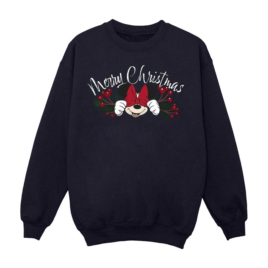 Disney Womens/Ladies Minnie Mouse Christmas Holly Sweatshirt