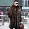 Men's Long Fur Coat Winter Warm Mink Coat Fat Jacket Loose Casual Windbreaker