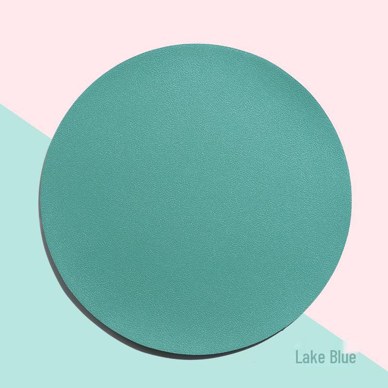 Простой свежий PU кожаный водонепроницаемый грязеотталкивающий однотонный круглый коврик для мыши для ноутбуков