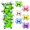 6 Tier Stackable Vertical Planter Stacking Tower Indoor Outdoor Gardening Planter with Movable Casters And Bottom Saucer