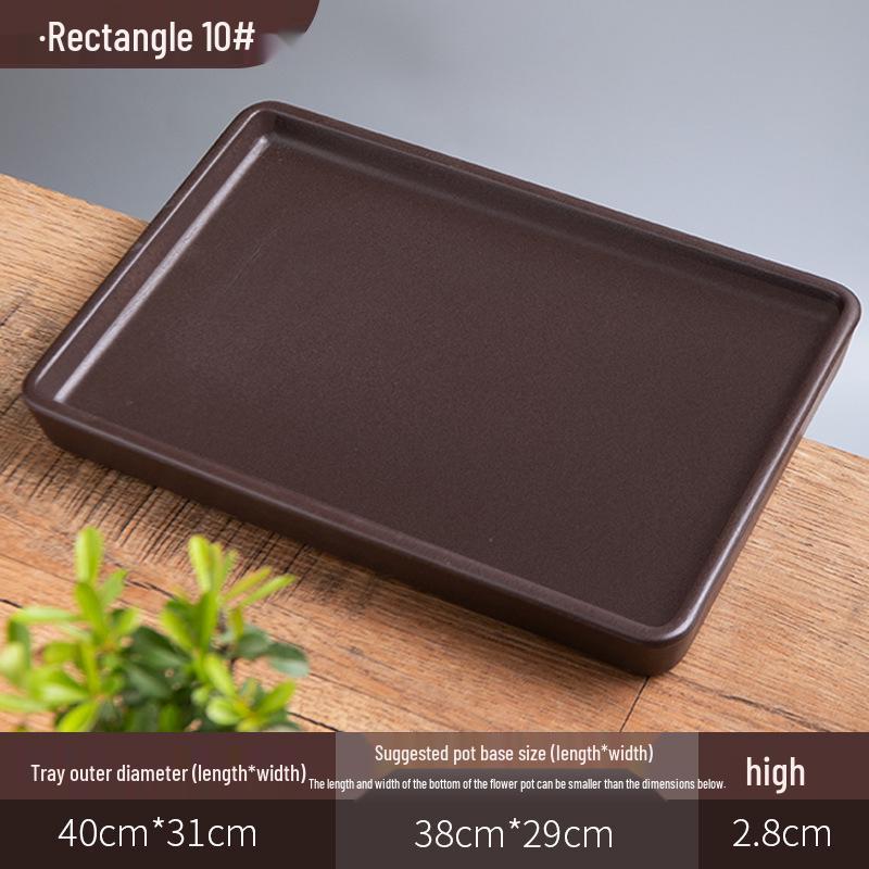 Керамический поддон для цветочного горшка из фиолетовой глины - Прямоугольное/Круглое основание для сбора воды, для бонсай