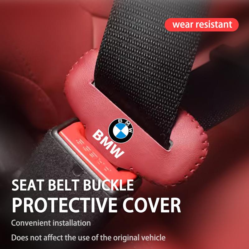 BERV3 Leather Car Seat Belt Buckle Protector Anti-Scratch Cover For BMW G30 G20 M3 M5 E91 E92 E93 E36 E70 X3 X4 X5 X1 E39 F30