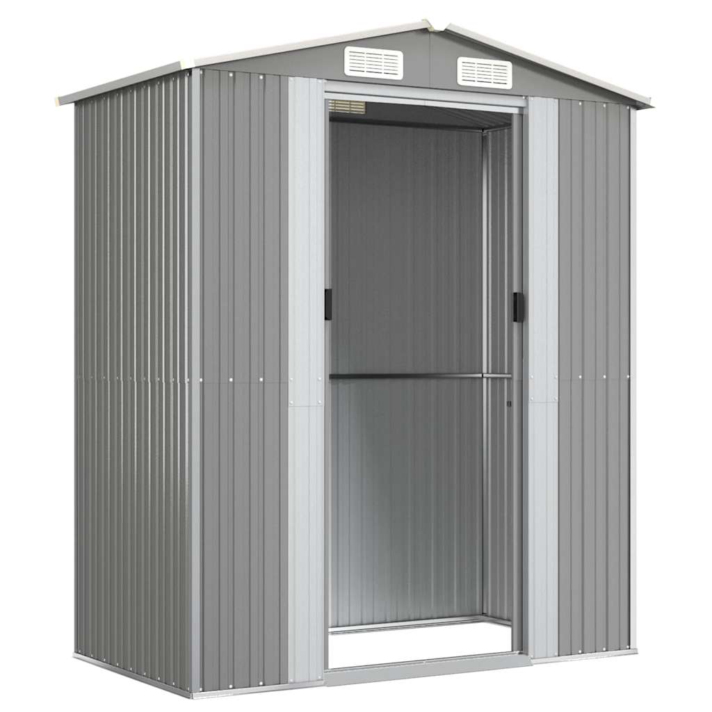 Garden Shed Light Gray 192x108x223 cm Galvanized Steel