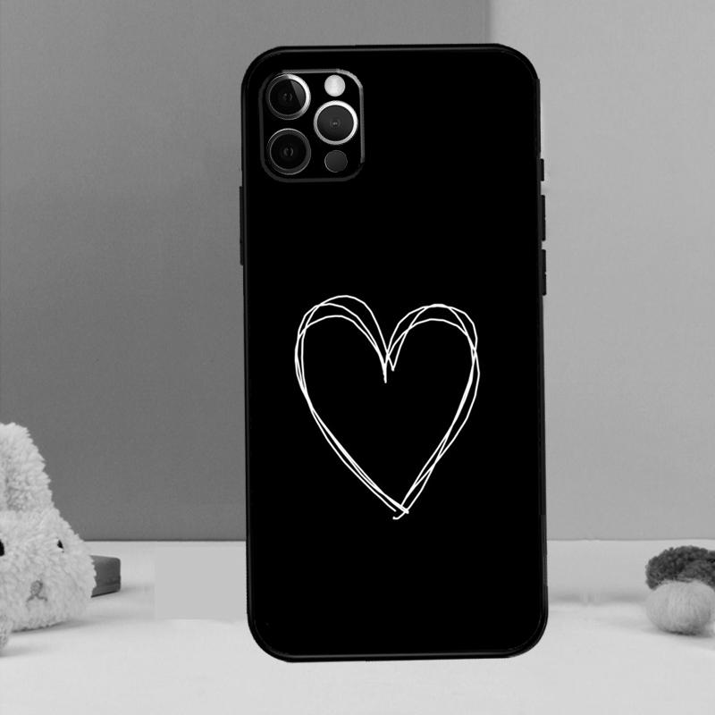 Милый Красивый Маленький Белый Чехол-Сердечко Для iPhone 14 13 12 11 15 16 Pro Max X XR XS Max 14 Plus Мягкая Задняя Крышка