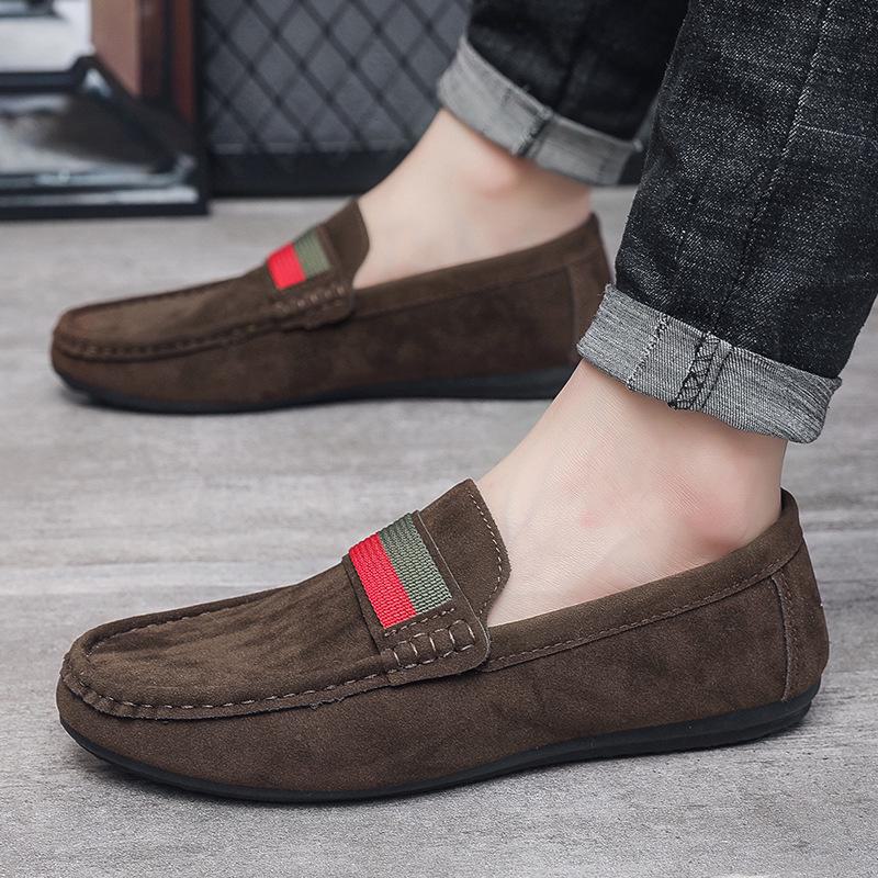 Мужские мокасины Frosted Suede Slip-On – повседневная обувь в британском стиле с мягкой подошвой