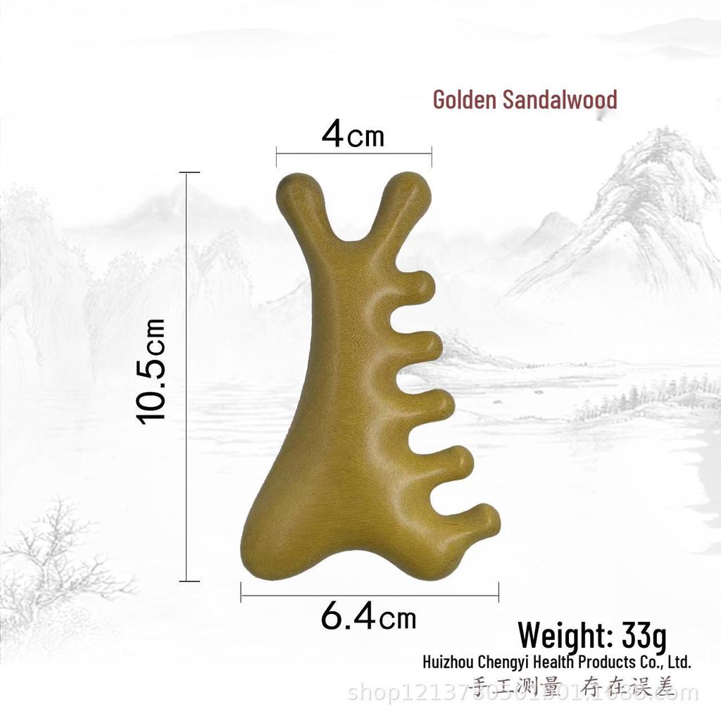 Сандаловая расческа с широкими зубьями для терапии кожи головы, головы и лица