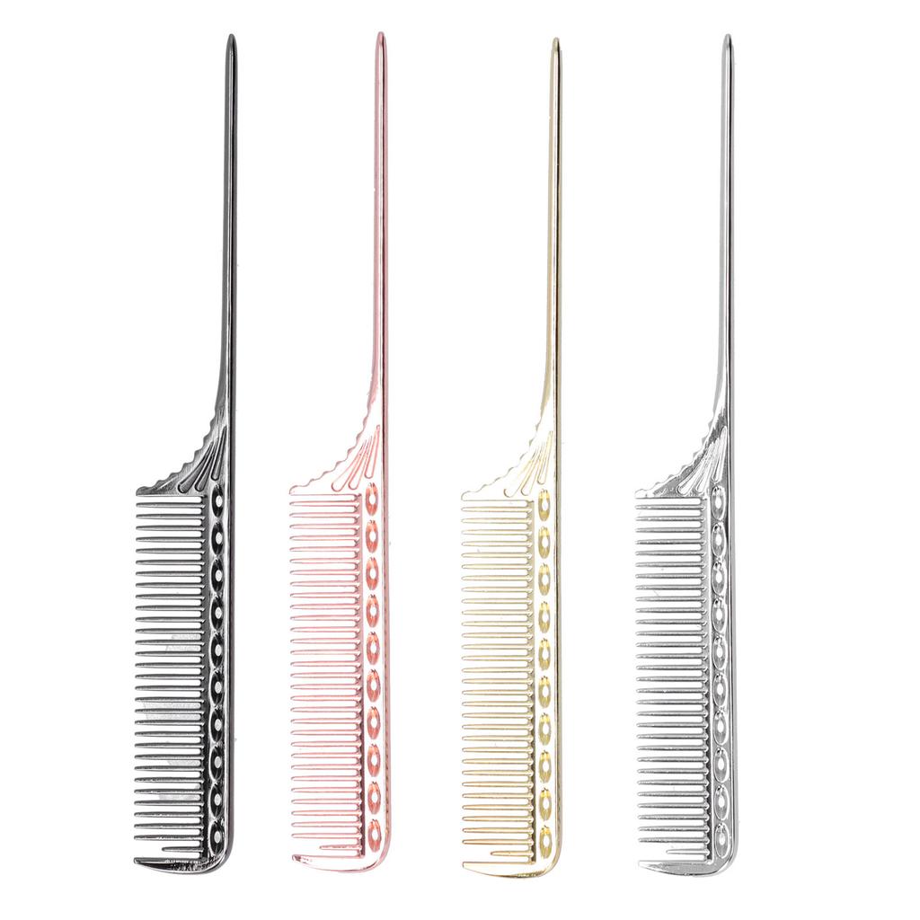 Professional FineTooth Tail Comb Portable Aluminum Hairdressing Salon Hair Care Styling Tools