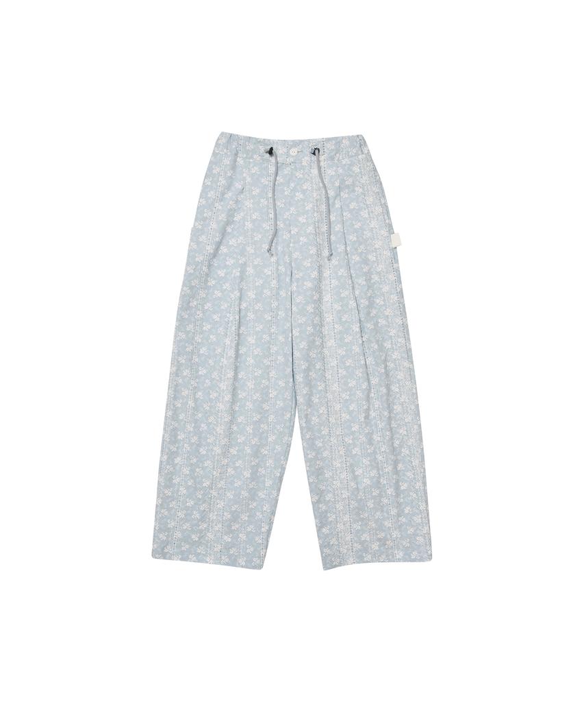 Кружевные Широкие Рабочие Брюки Goteu - Небесный