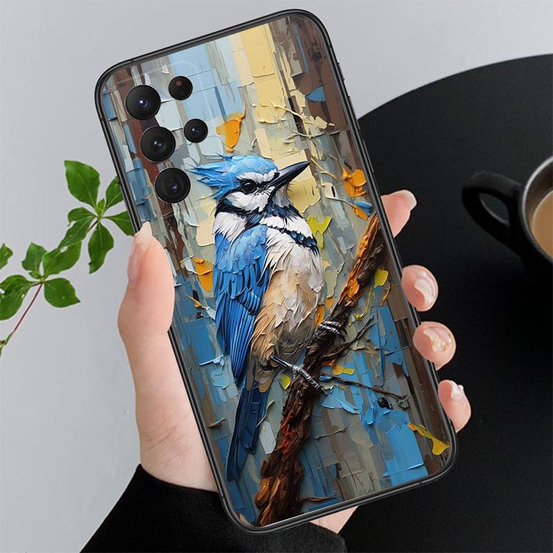Painting Bird Phone Case For Samsung S23 S22 S21 S20 Ultra S20 S22 S21 S10E S21 S20 FE S24 Plus