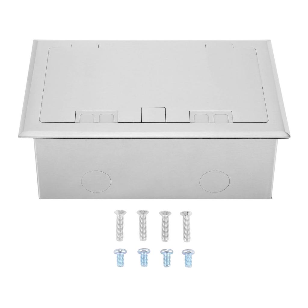 Floor Outlet 3 Receptacles 16A 4000W Recessed Floor Electrical Socket Box Kit for Office Hotel School Home