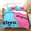 Новый комплект постельного белья для влюбленных King Queen Односпальный Twin Full Queen King Размер Комплект постельного белья с масляной картиной для влюбленных Подростковая спальня Подростковые мальчики Пододеяльник