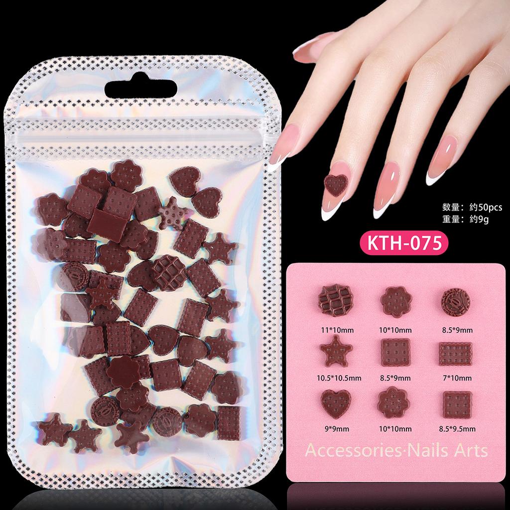 Nail Art Sweet Small Fresh Three-Dimensional Resin Candy Cookies Donuts Ice Cream Ice Cream Mixed Wear Nail Accessories