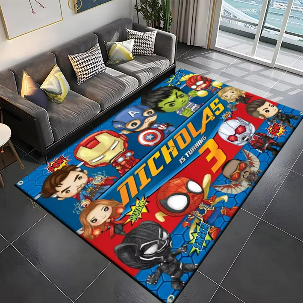 Disney Superhero Spiderman Pattern Large Rug Floor Mat for Living Room Bedroom Sofa Area Modern Decor Kid's Room Rug