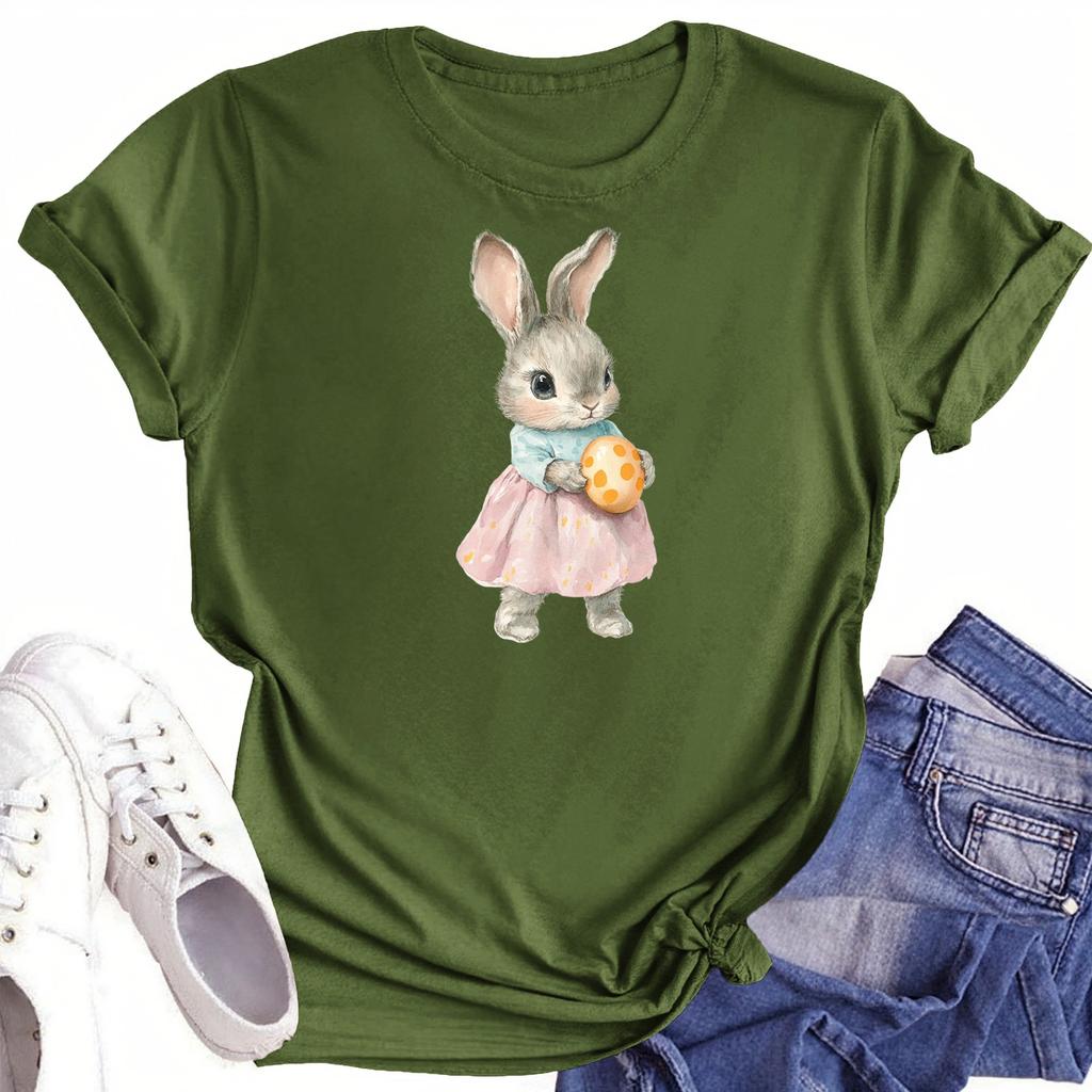 Женская повседневная футболка с круглым вырезом и короткими рукавами с принтом