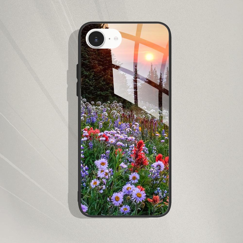 For iPhone 16e Case Printed Cartoon Tempered Glass Case Phone Back Cover For iPhone 16E 2025 Phone Cases 16 E Fundas Bags Bumper