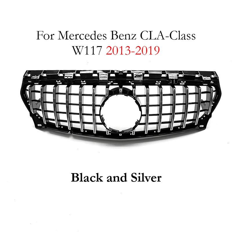 Front Bumper Grille For Mercedes Benz CLA-Class W117 2013-2019 CLA180 CLA200 CLA250 GT Style Hood Mesh Front Grill Auto Parts