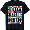Hispanic Countries Flags Celebrate Hispanic Heritage Month T-Shirt Unisex Shirt