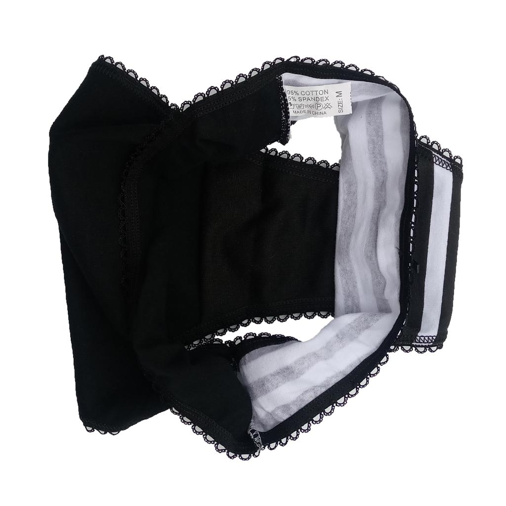 Women's Cotton Panties Sexy Soft Striped Underpants Solid Color Briefs Female Comfortable Stretch Lingerie M-XL 12 Pcs/set