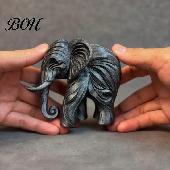Цельная литая фигурка слона, 3D-печать, Цельное литье, Милая имитация промышленного стиля, Художественная модель, Настольное украшение для дома, книжной полки