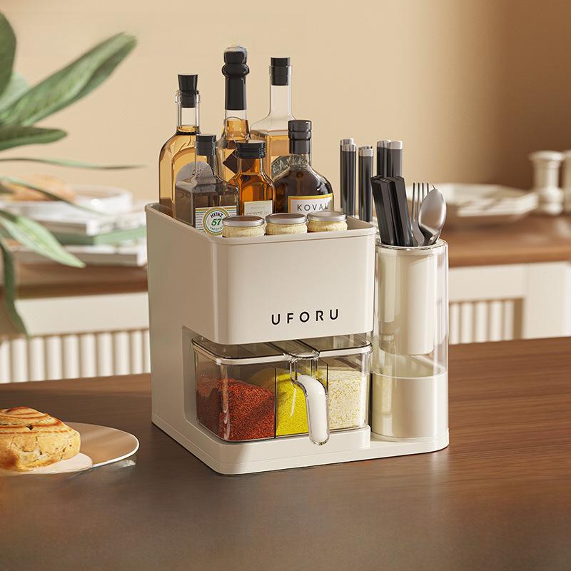 Новая многофункциональная кухонная стойка для хранения: Держатель для ножей, корзина для палочек для еды и органайзер для приправ